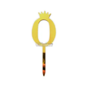 Topper para Torta Dorado N0 Con Corona