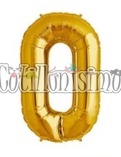 Globo Numero Inflable 0 Dorado 40cm