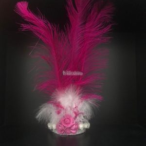 Corona 3 Plumas Color FUCSIA - Imagen 2