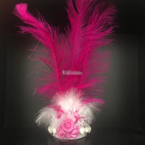 Corona 3 Plumas Color FUCSIA