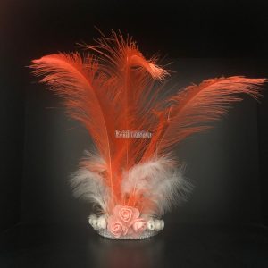 Corona 3 Plumas Color NARANJA - Imagen 2