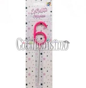 Vela CHISPITA Numero 6 Color Rosa Sparkles