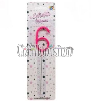 Vela CHISPITA Numero 6 Color Rosa Sparkles