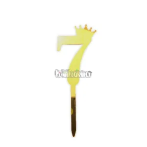 Topper para Torta Dorado N7 Con Corona