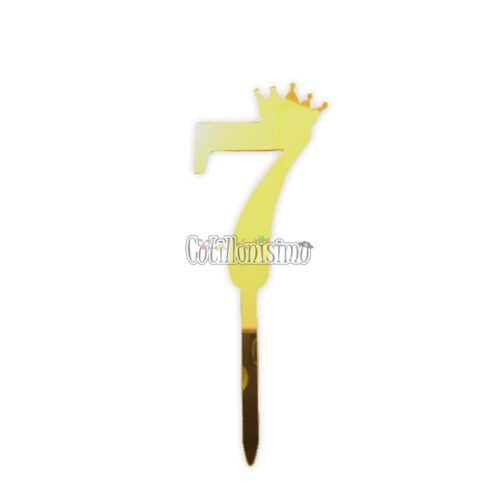 Topper para Torta Dorado N7 Con Corona
