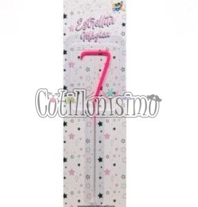 Vela CHISPITA Numero 7 Color Rosa Sparkles