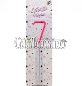 Vela CHISPITA Numero 7 Color Rosa Sparkles