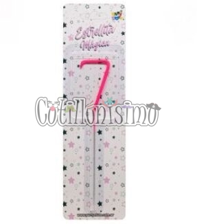 Vela CHISPITA Numero 7 Color Rosa Sparkles