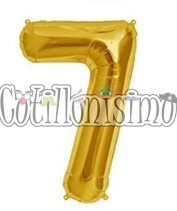 Globo Numero Inflable 7 Dorado 40cm