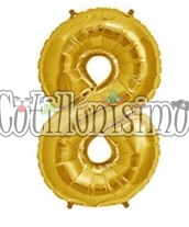 Globo Numero Inflable 8 Dorado 40cm