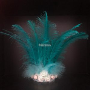 Corona 9 Plumas Color AGUAMARINA