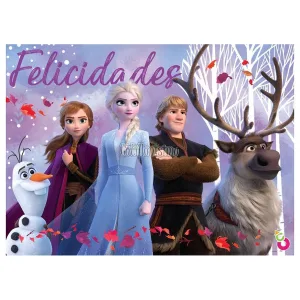 Cartel Felicidades FROZEN - LICENCIA OFICIAL