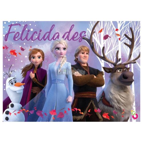 Cartel Felicidades FROZEN - LICENCIA OFICIAL