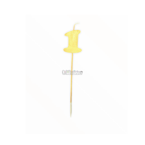 Vela Pinche Gibreada Nº1 Color Amarillo