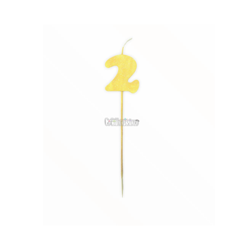 Vela Pinche Gibreada Nº2 Color Amarillo