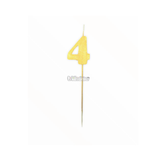Vela Pinche Gibreada Nº4 Color Amarillo