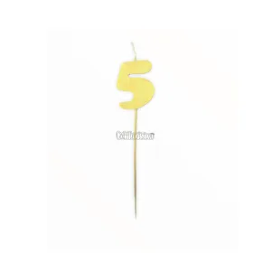 Vela Pinche Gibreada Nº5 Color Amarillo
