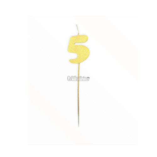 Vela Pinche Gibreada Nº5 Color Amarillo
