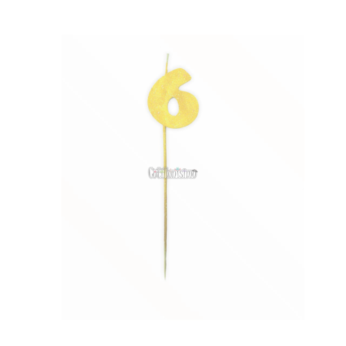 Vela Pinche Gibreada Nº6 Color Amarillo