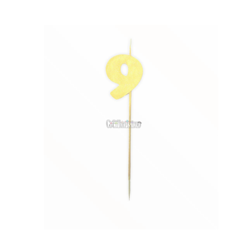 Vela Pinche Gibreada Nº9 Color Amarillo