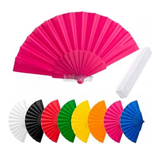 Abanico Plastico Liso Colores Surtidos x1 Unidad
