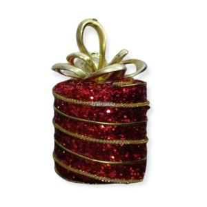 Adorno Navideño Regalo Rojo y Dorado x1u