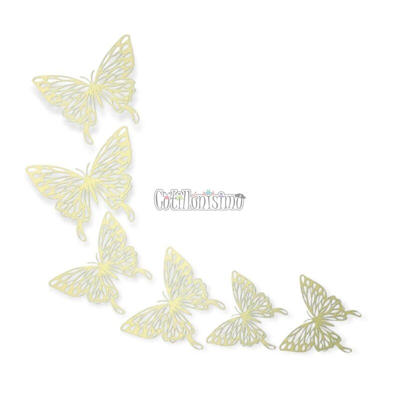Adorno Mariposa Calada Amarillo Pastel x6 Unidades Modelos Surtidos