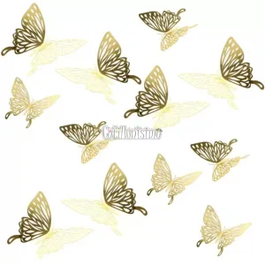 Alternative view of Adorno Mariposa Calada Dorada x6 Unidades Modelos Surtidos