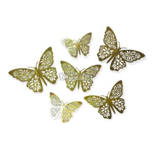 Adorno Mariposa Calada Dorada x6 Unidades Modelos Surtidos