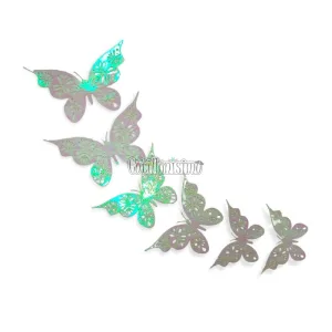 Adorno Mariposa Metalizada Modelos Surtidos Iridiscente x12