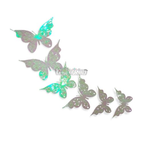 Adorno Mariposa Metalizada Modelos Surtidos Iridiscente x12