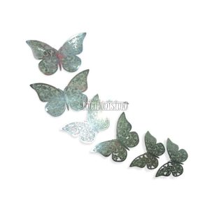 Adorno Mariposa Calada Plateado x6 Unidades Modelos Surtidos