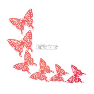 Adorno Mariposa Calada Roja x6 Unidades Modelos Surtidos