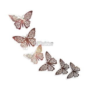 Adorno Mariposa Calada Rosa Gold x6 Unidades Modelos Surtidos