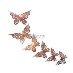 Alternative view of Adorno Mariposa Calada Rosa Gold x6 Unidades Modelos Surtidos