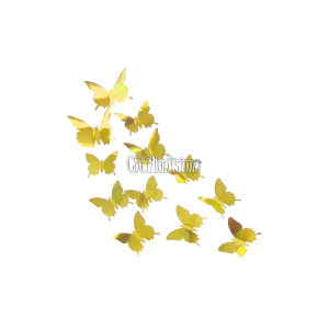 Adorno Mariposa Metalizada Modelos Surtidos Dorado x12