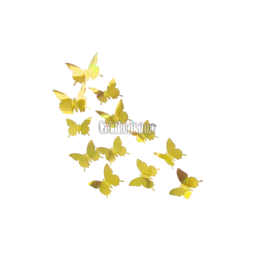 Adorno Mariposa Metalizada Modelos Surtidos Dorado x12