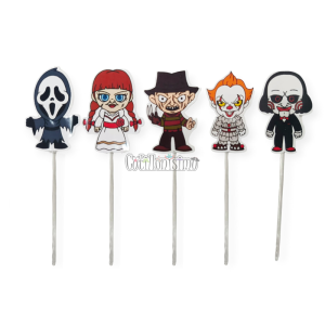 Adorno Pinche Halloween Personajes de Terror x5 Unidades
