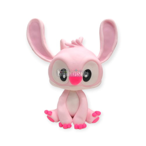 Adorno de Porcelana Stitch Rosa