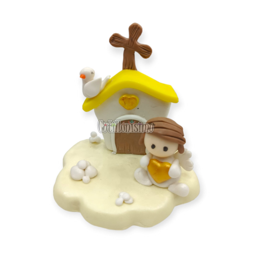 Adorno de Porcelana Capilla Comunión con Ángel