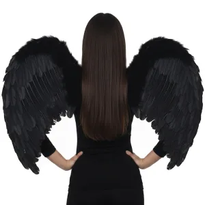 Alas de Angel Grandes Color Negro con Plumas - Imagen 4