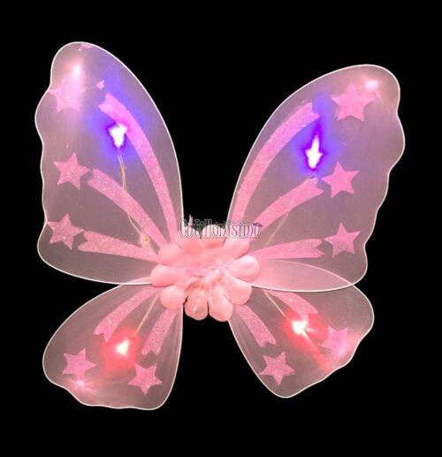 Alas de Mariposa Rosa con Estrellas Luminosa (LED)