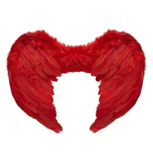 Alas de Angel Chicas Color Rojo con Plumas
