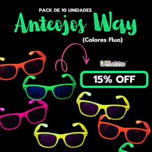 Anteojo WAY LISO FLUO (Colores Surtidos) - Pack X10