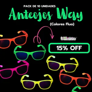 Anteojo WAY LISO FLUO (Colores Surtidos) - Pack X10