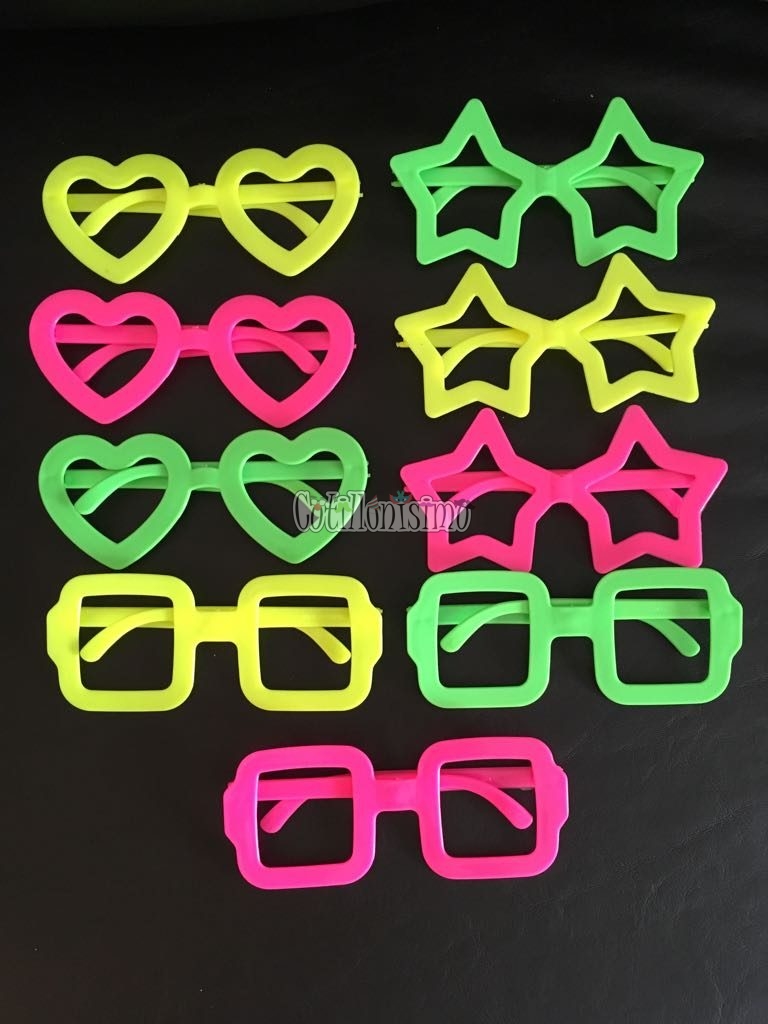 Anteojo Formas Surtidas FLUO (CHICO ☆ ♡ ▢)