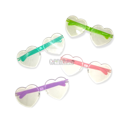 Anteojo Corazon Transparentes