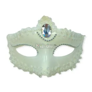 Antifaz Blanco con Perlitas
