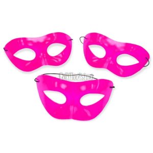 Antifaz Liso Plástico Rosa Fluo x1u