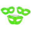 Antifaz Liso Plástico Verde Fluo x1u